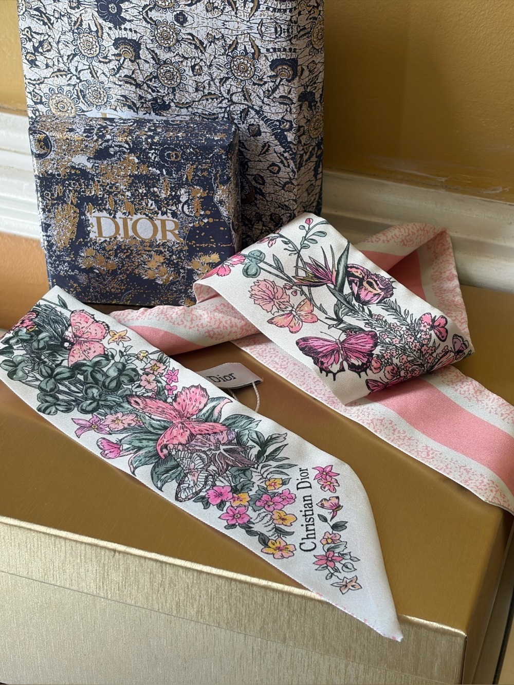 Christian Dior Twilly Scarf Silk Women's CHRISTIAN DIOR